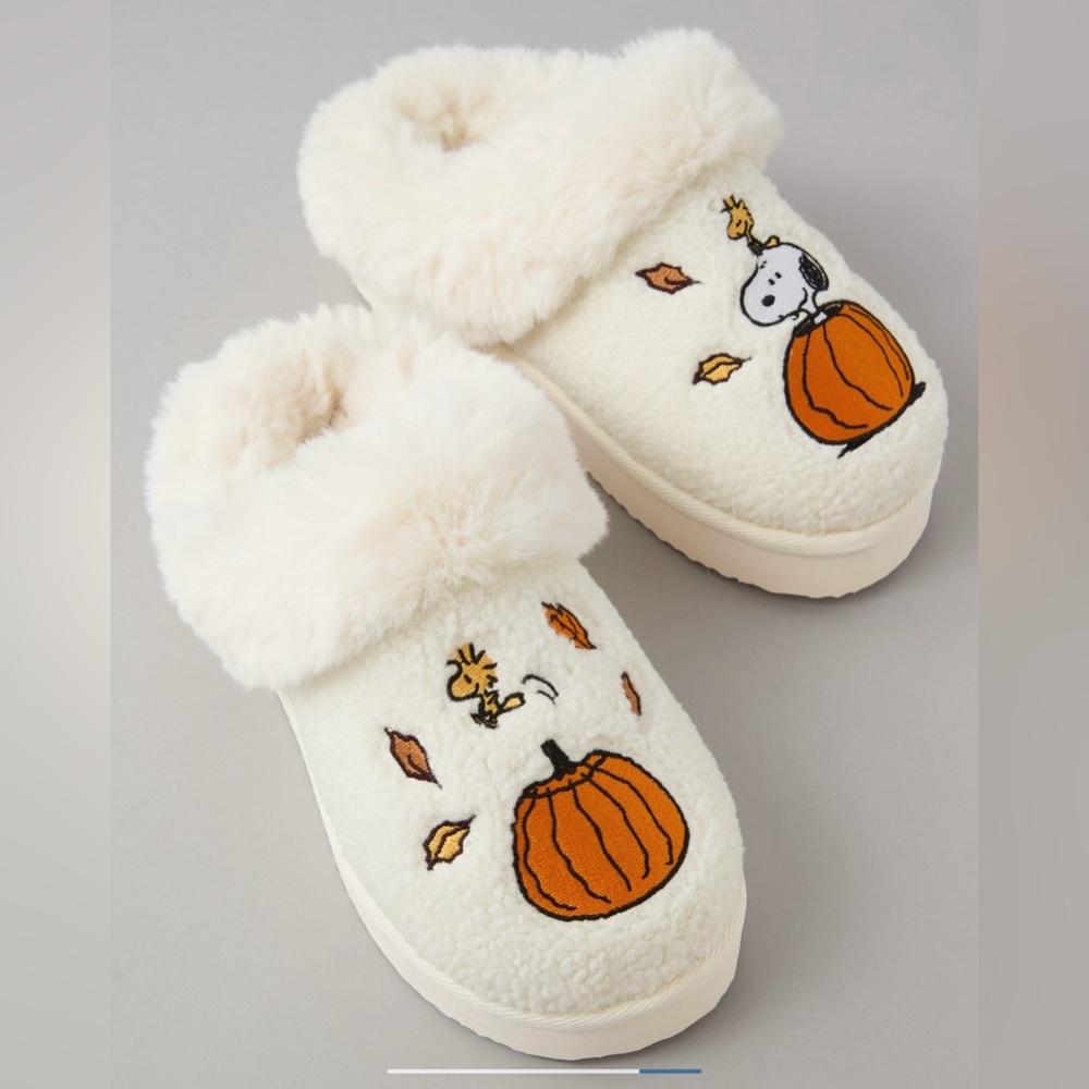 AE (American Eagle) Fall Peanuts Slippers: Women’s Size 7